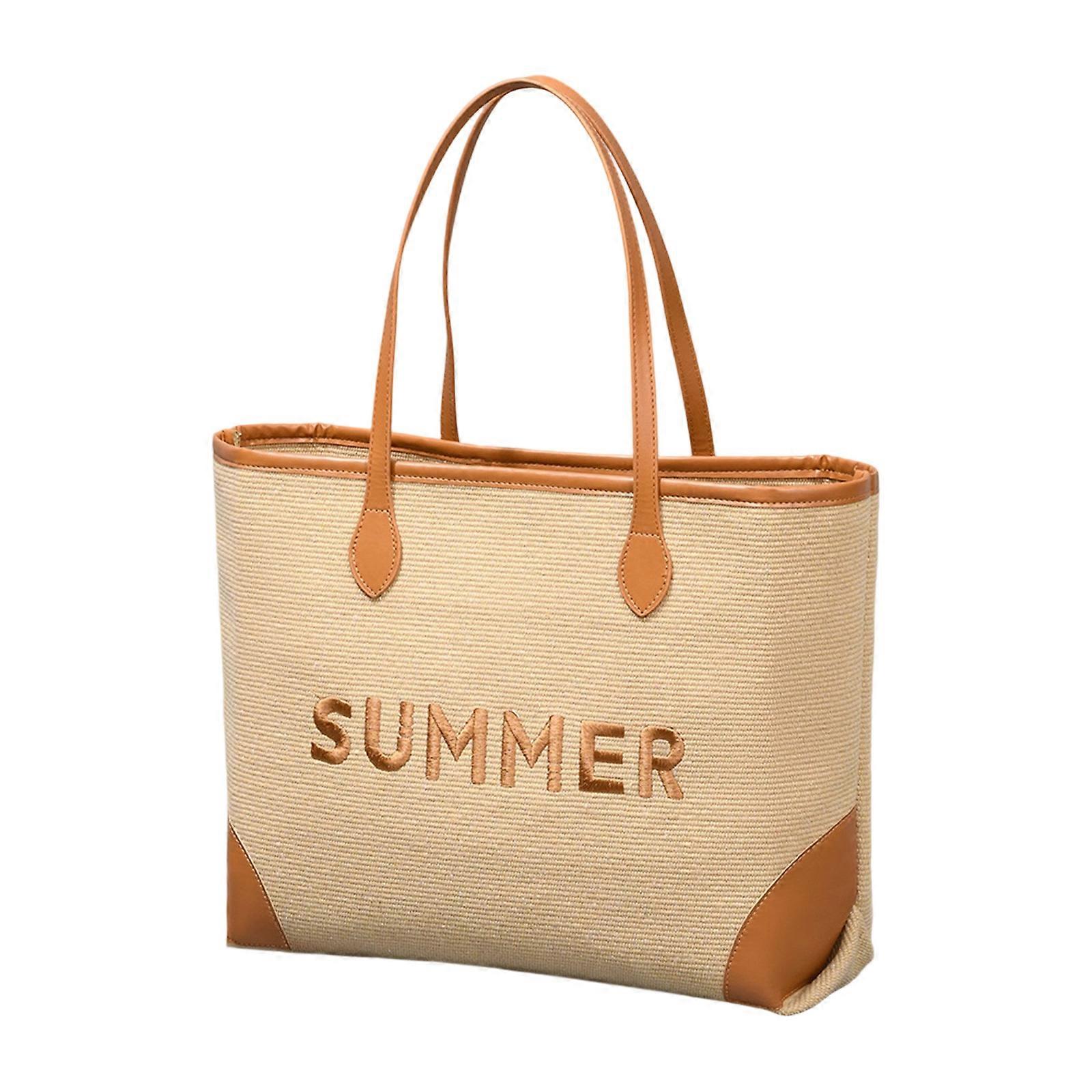 Ricamato Oversize Beach Bag Borse a tracolla Borsa casual Maniglia superiore Borsa per nuoto Palestra Viaggi e shopping Khaki