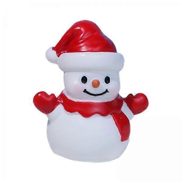 2x Miniature Snowman Ornament for Christmas Table Display Resin Sculpture for