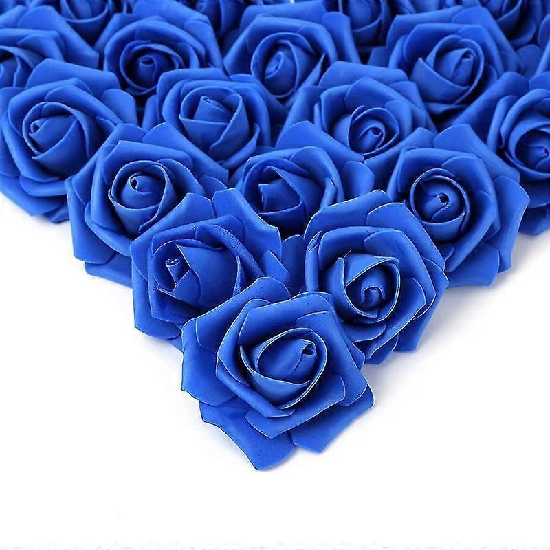 Lebanghui Artificial Flowers Roses Heads, Faux Flowers Real Looking Blue Fake Flowers Roses (royal Blue)