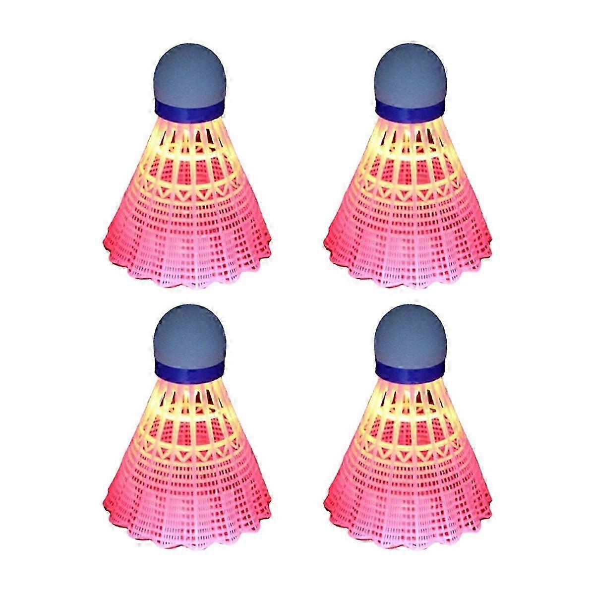 Pink Badminton Shuttlecocks with LED Illumination Set