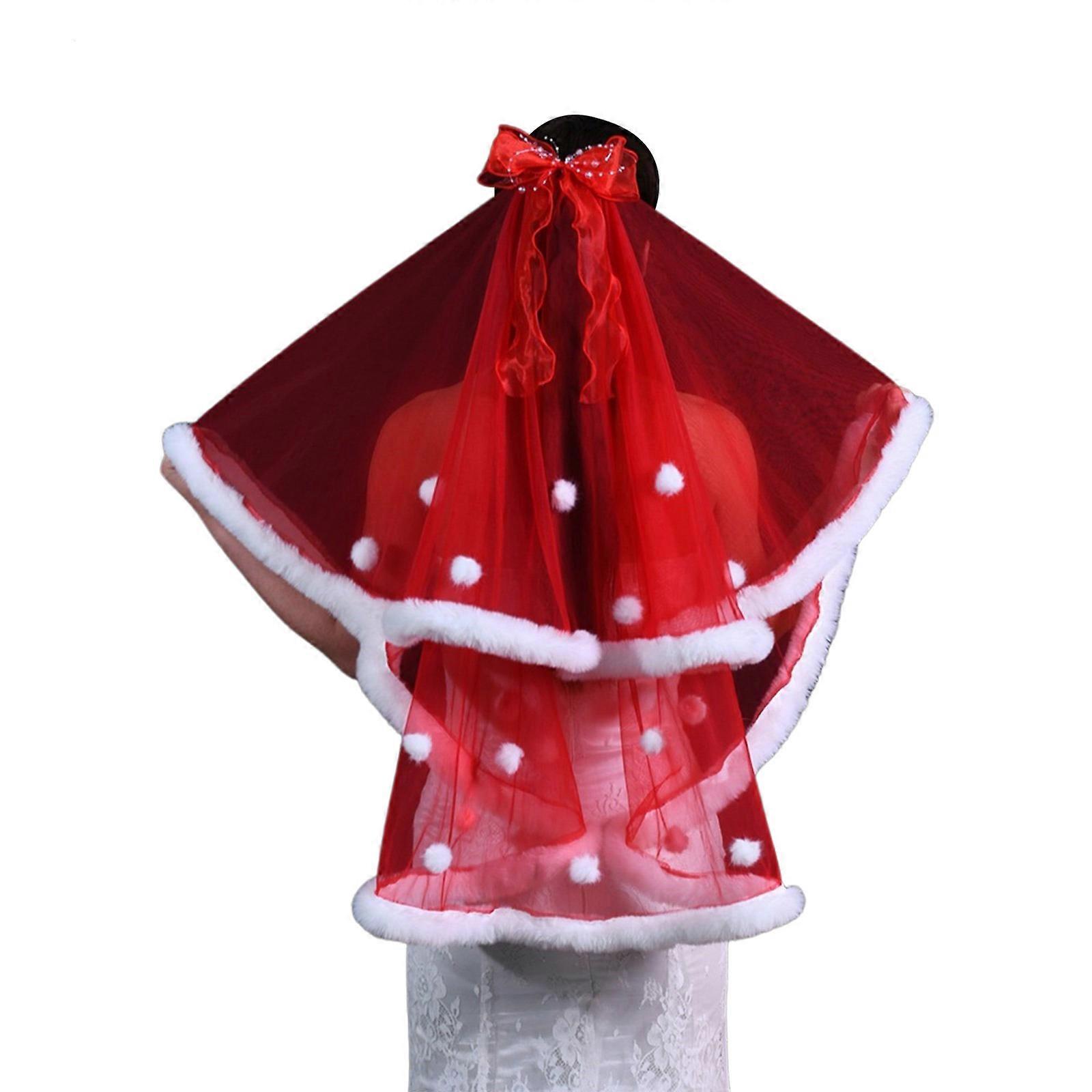 حجاب الزفاف مكشكش لحفلة توديع العزوبية طبقة مزدوجة لحفل الزفاف كشكش أنيق حجاب الزفاف غطاء الرأس