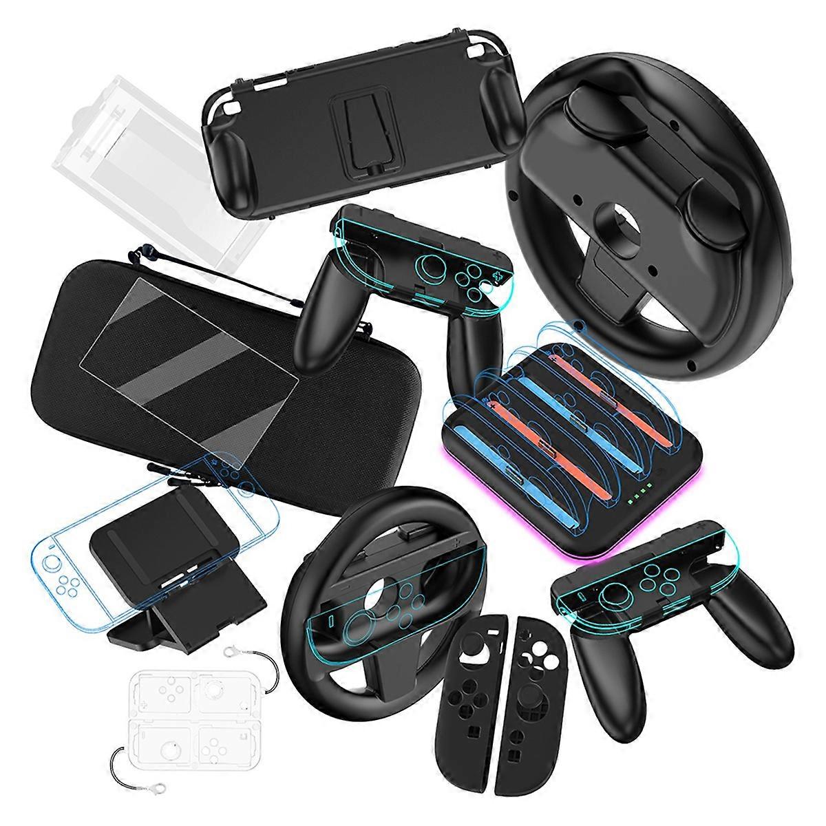 For Switch 2 Host Grip Protective Case &Storage Bag& Charging Base &Wireless Game Steering Wheel Sw