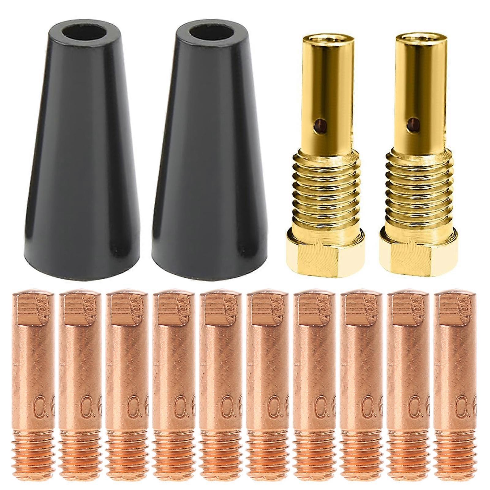 14AK Flux Cores Gasless Nozzle Tip Kit MIG Welding Contact Tip 0.8mm 0.030'' 6/10/12mm Tip Holder Diffuser Welding Torch