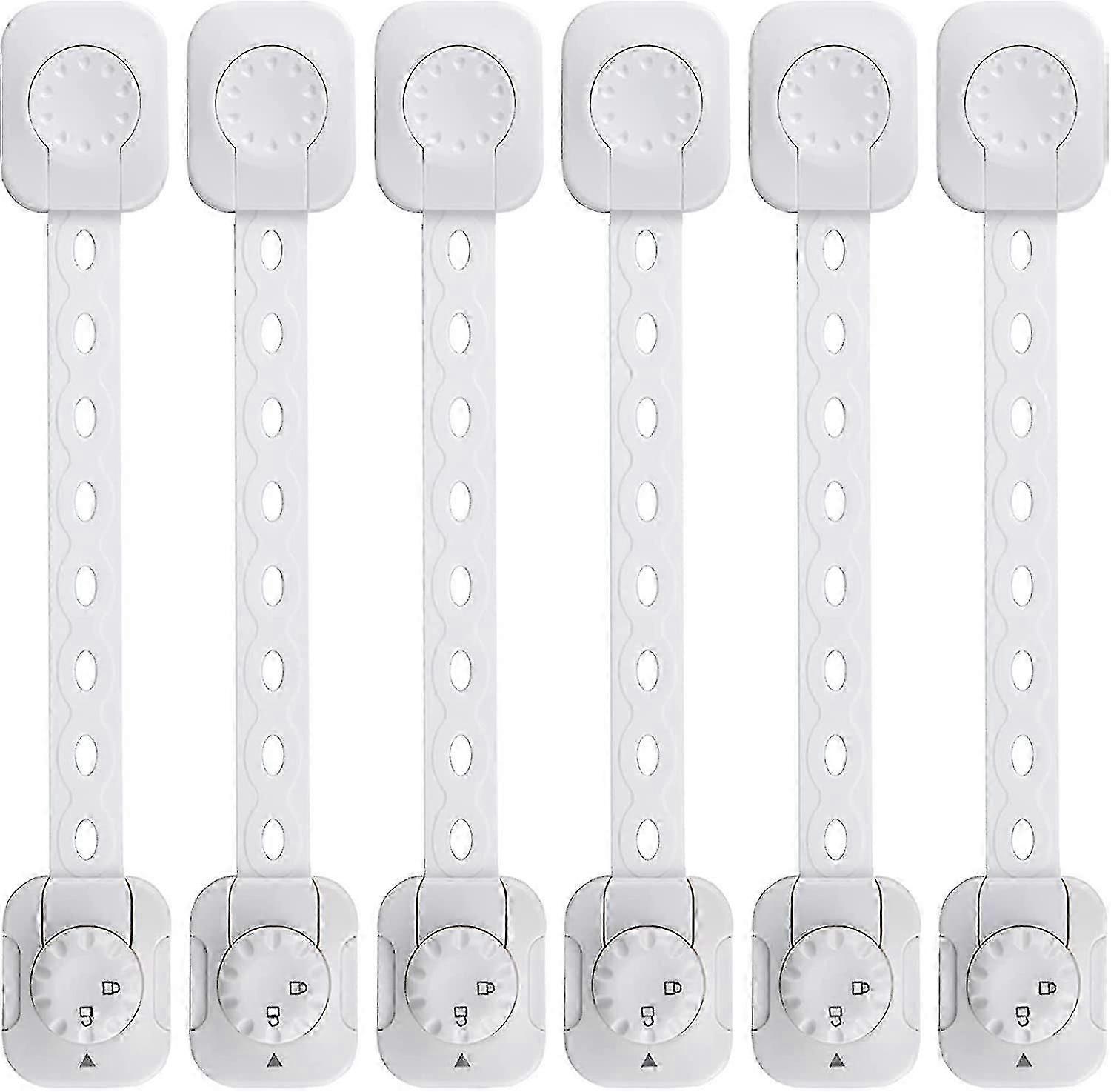 Safety Lock (Upgrade), 6 Pack Child/ Cabinet Safety Latch For Drawers, Fridge (White, No Tools Needed).