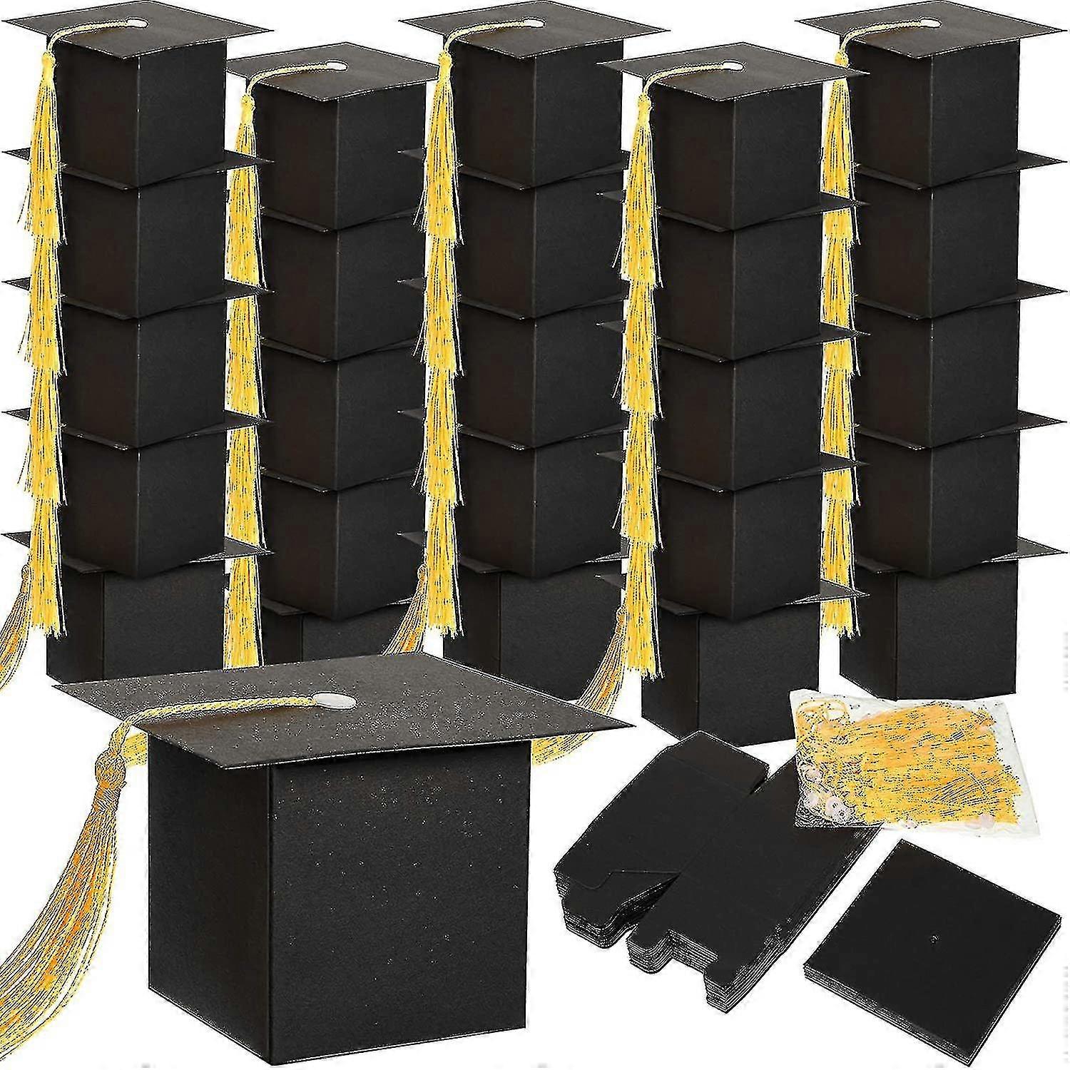 卒業ギフトのための50pcs DIY卒業キャンディーボックスキャップデコレーション