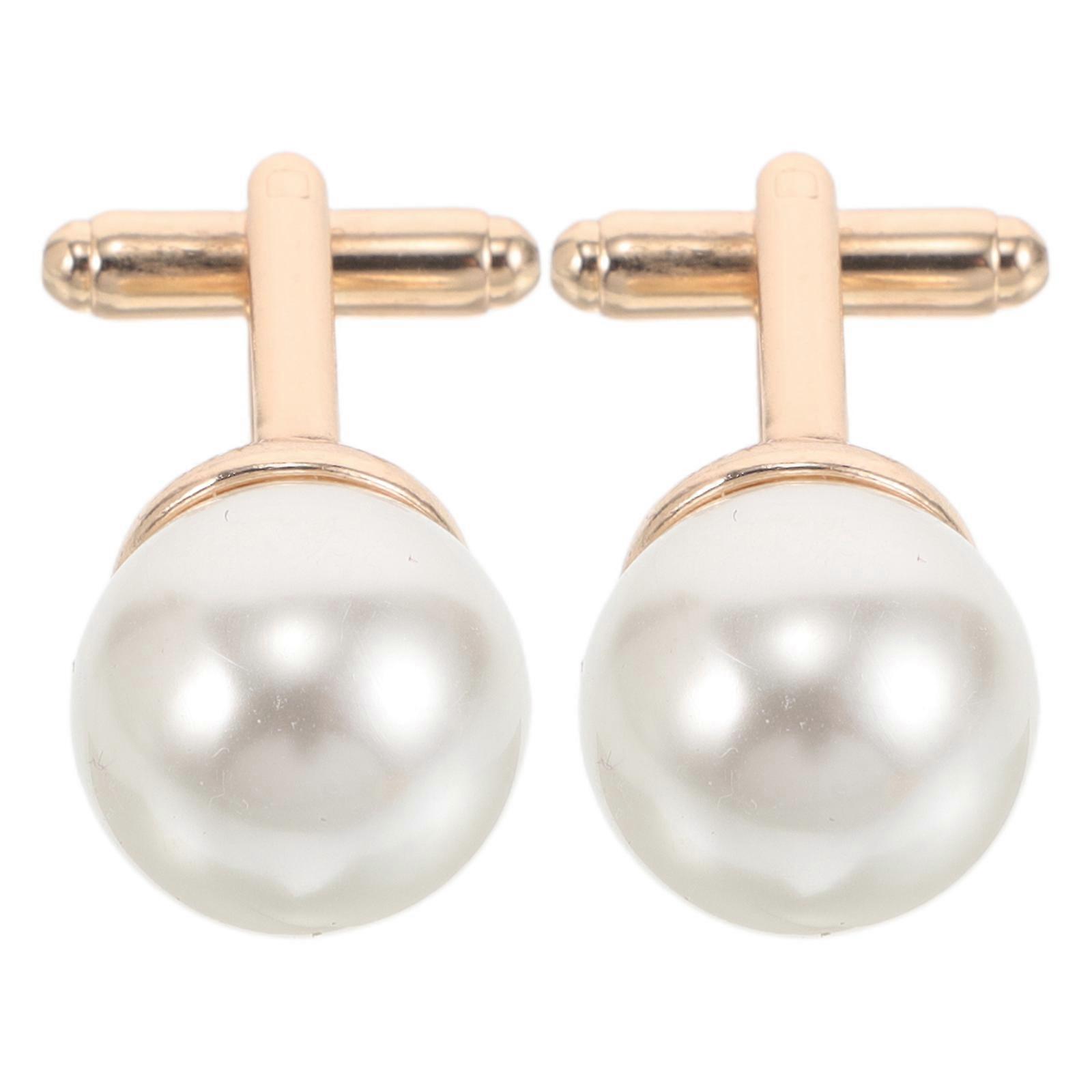 Elegant Pearl Cufflinks, Sturdy Material for Sophistication