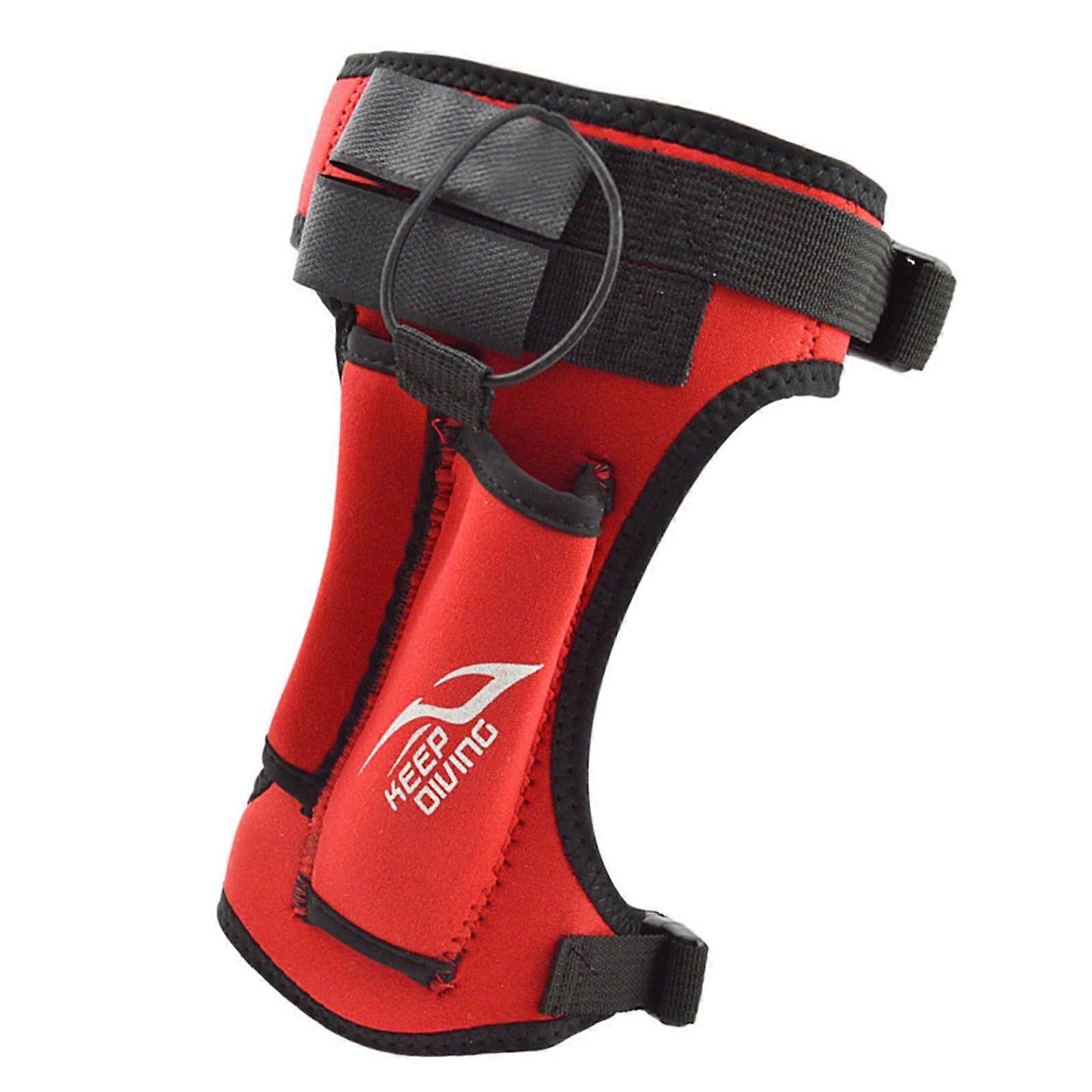 Diving Knife With Leg Ties And Knife Holder Red For Improved Underwater Movement