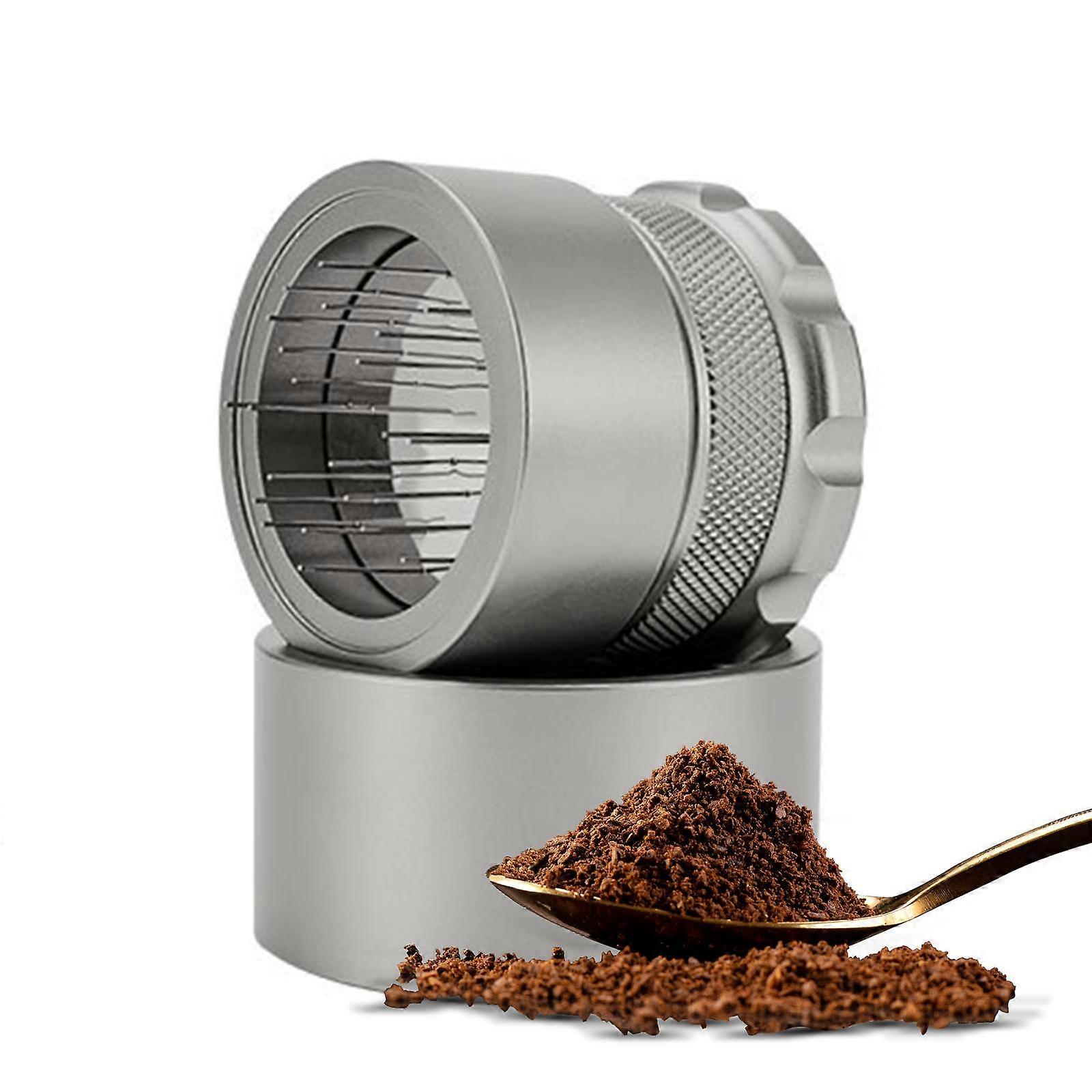 51mm Adjustable WDT Tool 22 Needles Coffee Distributor Leveler Tool Geared Spinning Espresso Needle