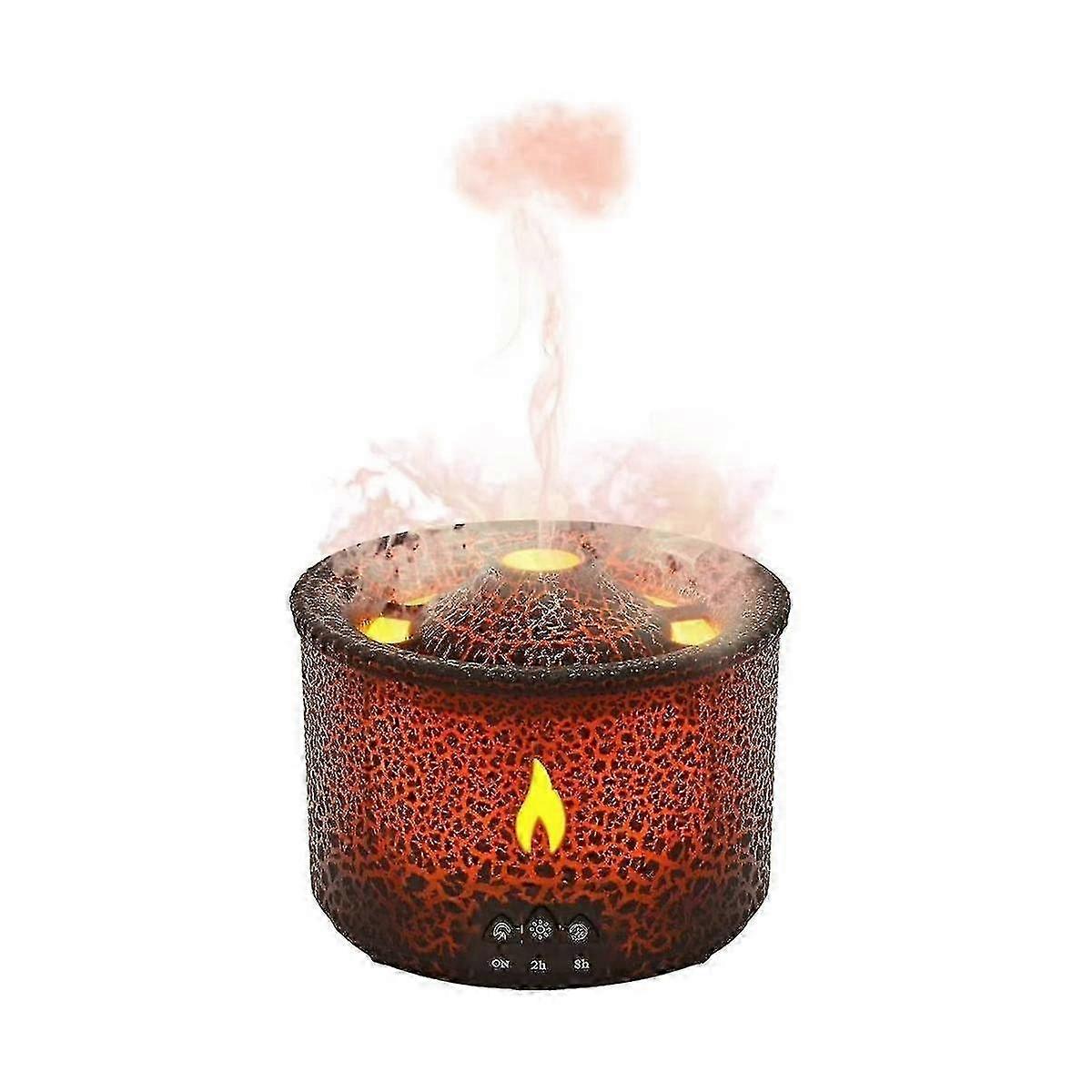 360ml Essential Oil for Volcano Diffusers - Black, 2 Mist Modes, Unique Flame Design