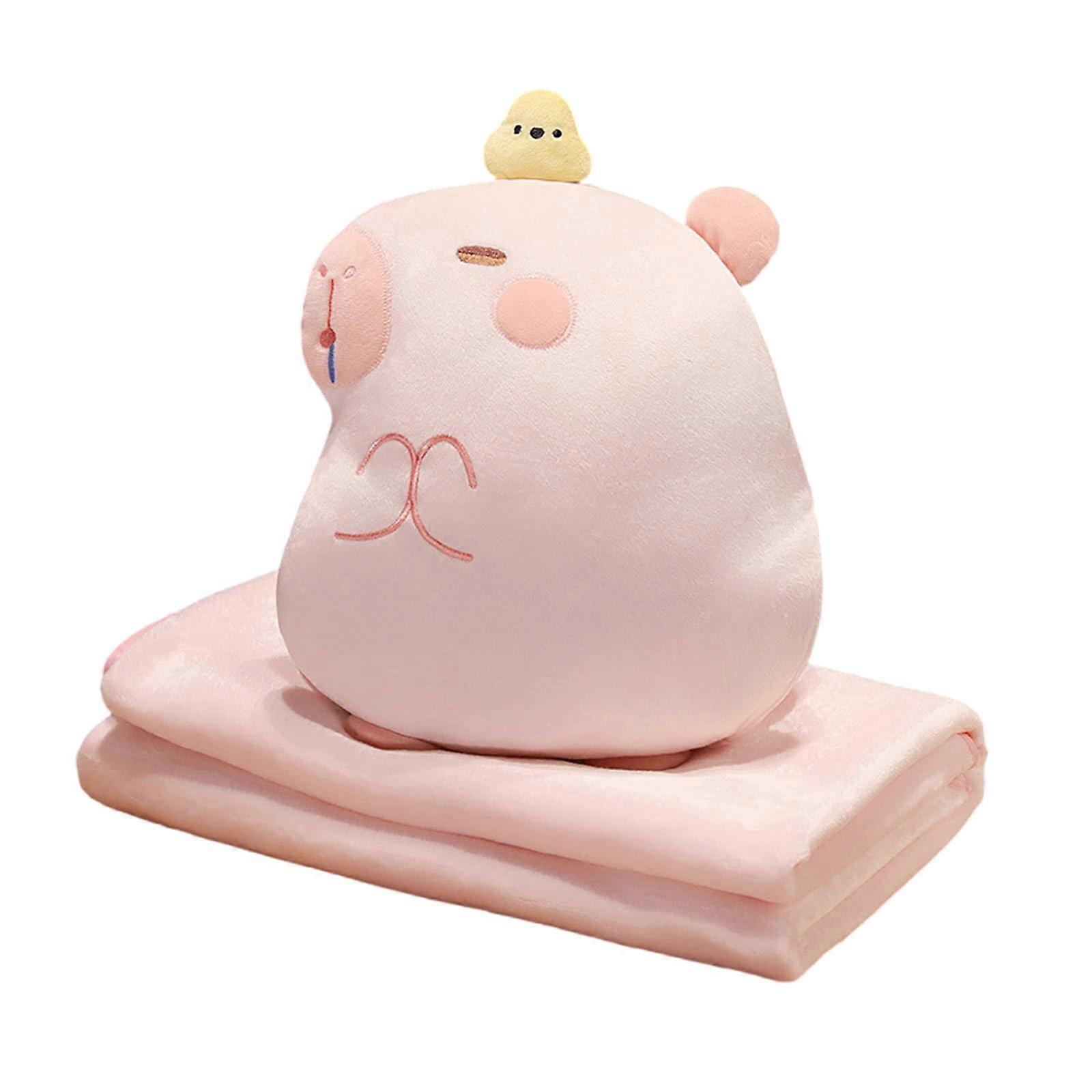 Plush Pillow And Blanket Set with Animal Designs for Home and Travel, Convertible Cushion and Seat Cover, Soft Material