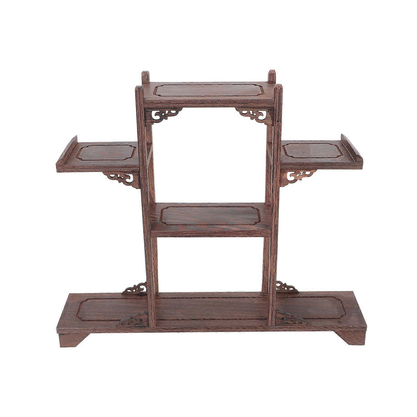 Wooden Antique Displaying Shelf Curio Display Stand Antique Storage Stand
