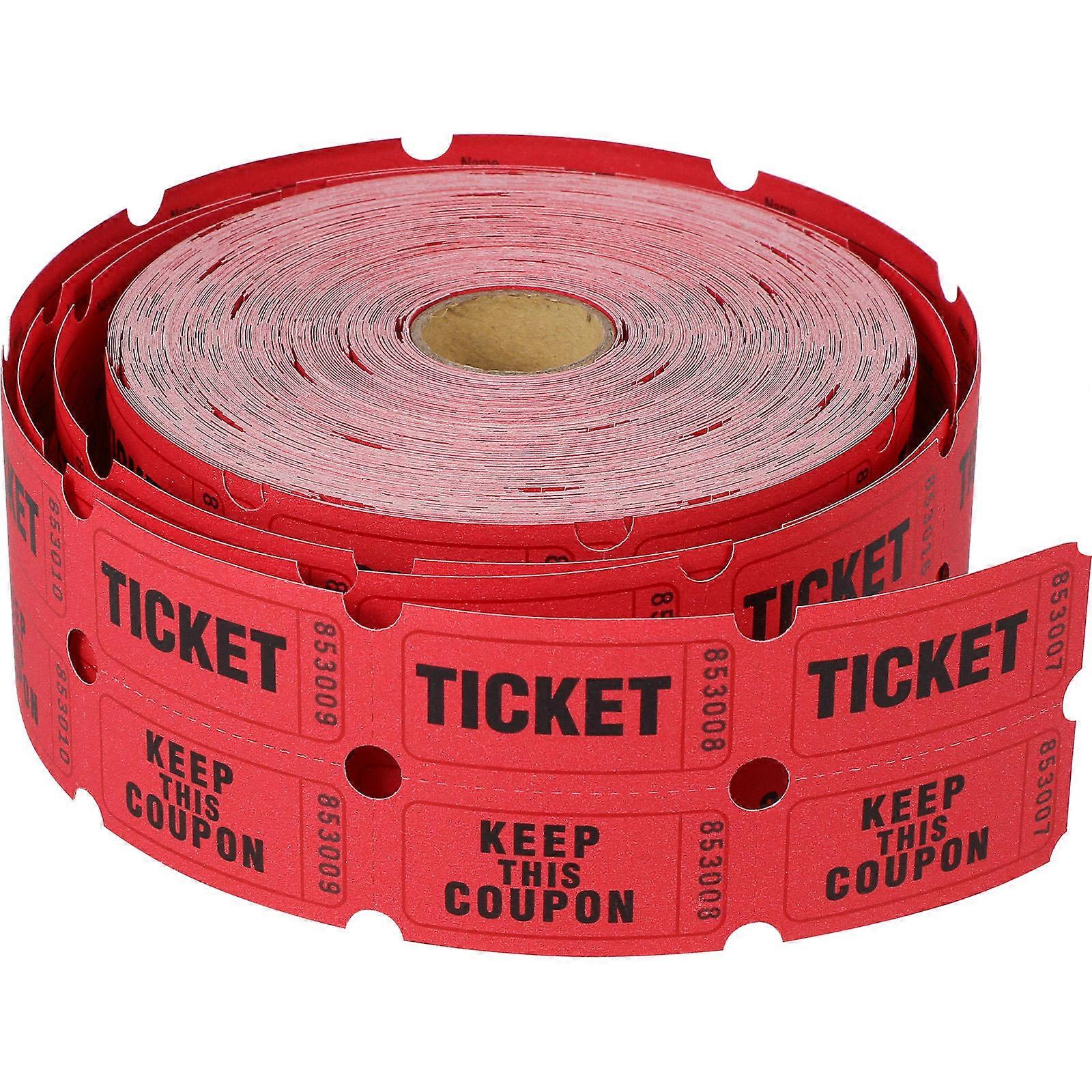 Red Raffle Tickets Roll for Party 1 Roll Thick Paper Tickets Label