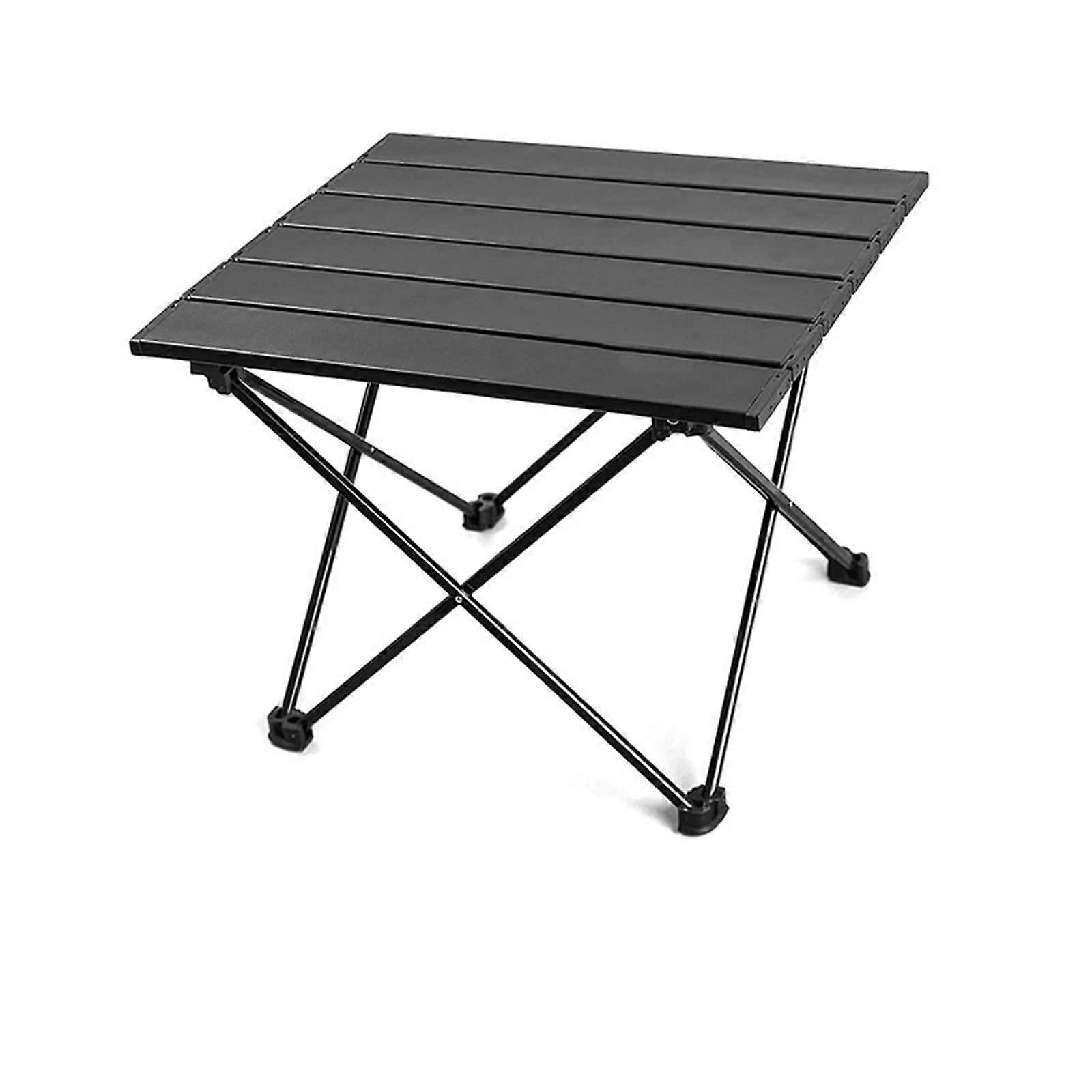 Portable, foldable picnic table made of aluminum alloy for outdoor grilling, hiking, traveling, and camping.