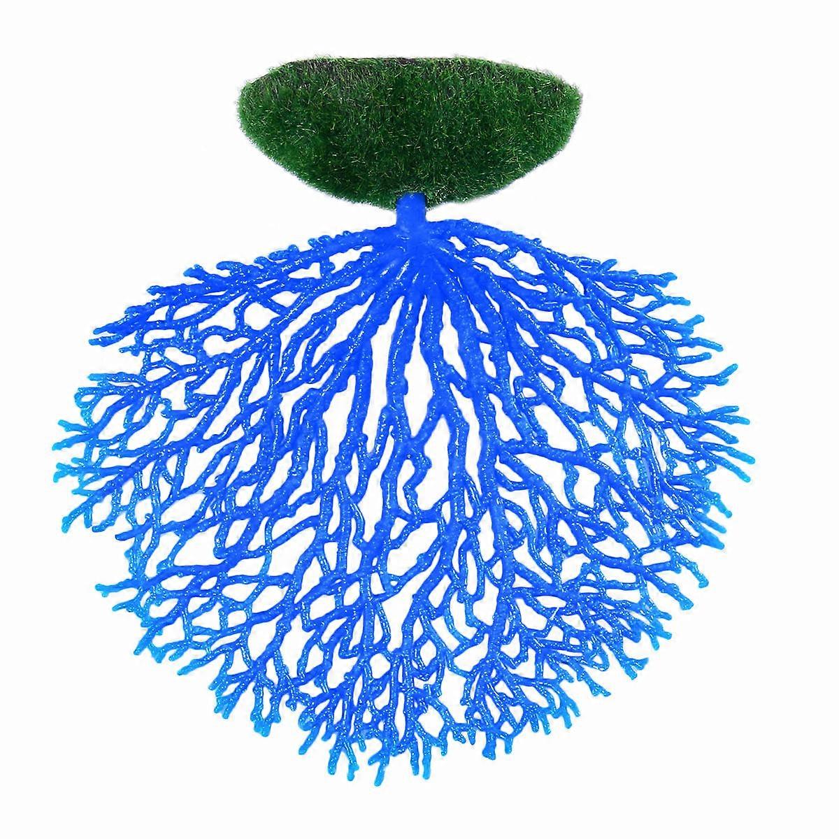 Fish Tank Decoration Coral Shape Aquarium Ornament Blue Resin Adhesion for Nitrifying Bacteria 1Set