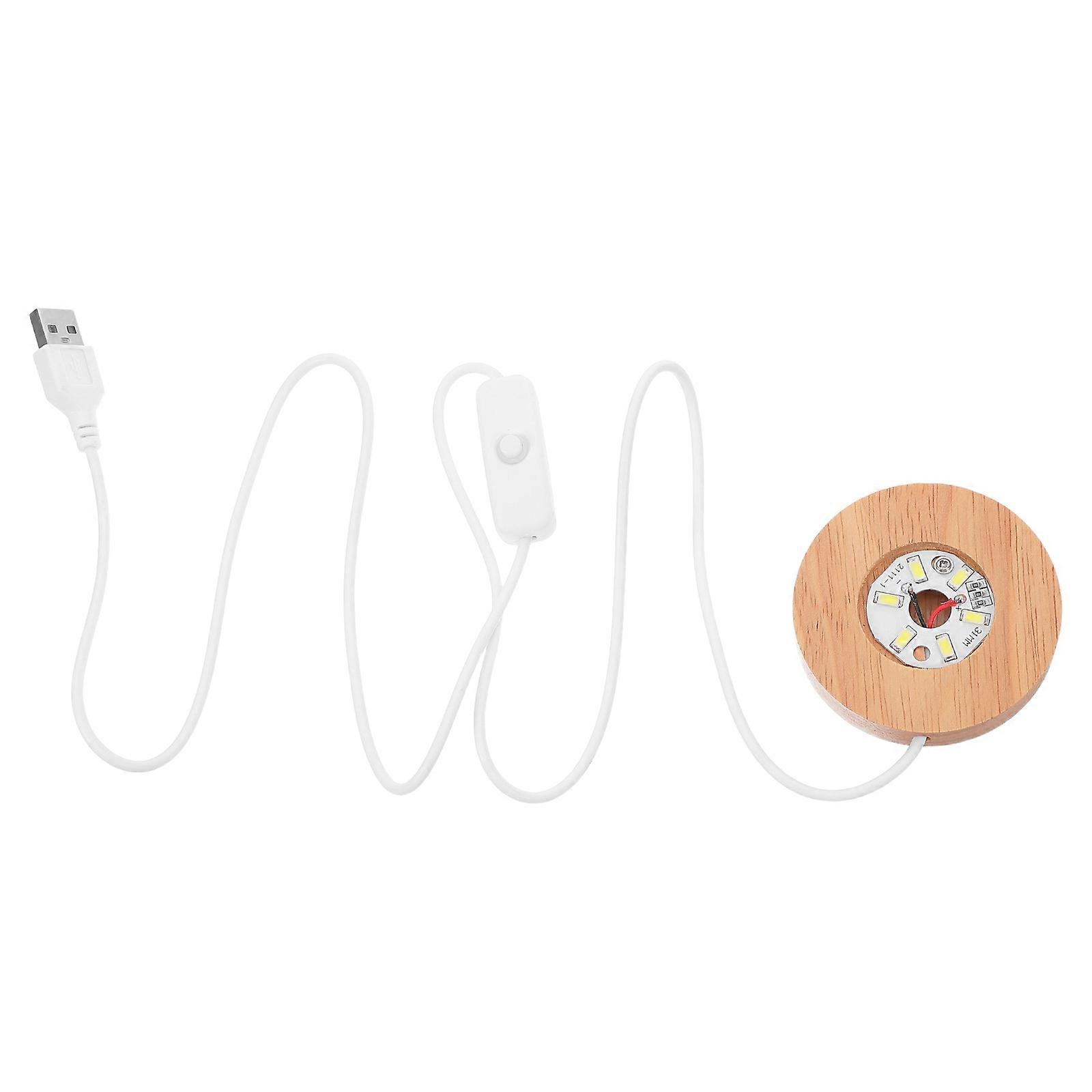 Round Led Light Base Wooden Display For Resin Art Ornaments Bedroom Stable Support 1Set