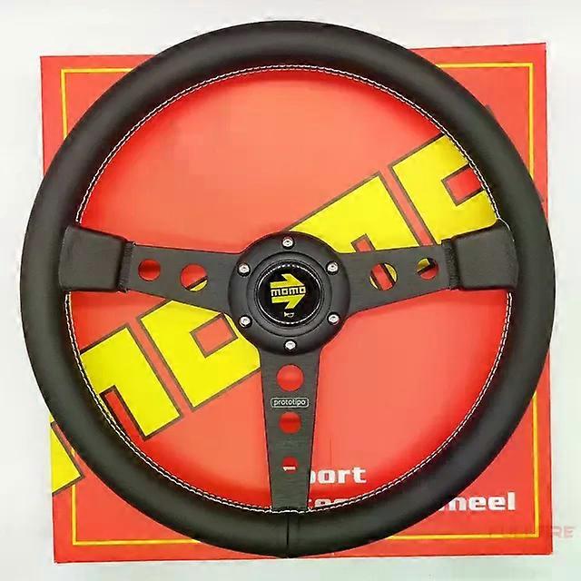 مومو عجلة القيادة سباق تنافسية صالح جلد مسطح عجلة القيادة عجلة قيادة السيارة فولانتي مومو عجلة القيادة الرياضية - عجلات القيادة والأبواق
