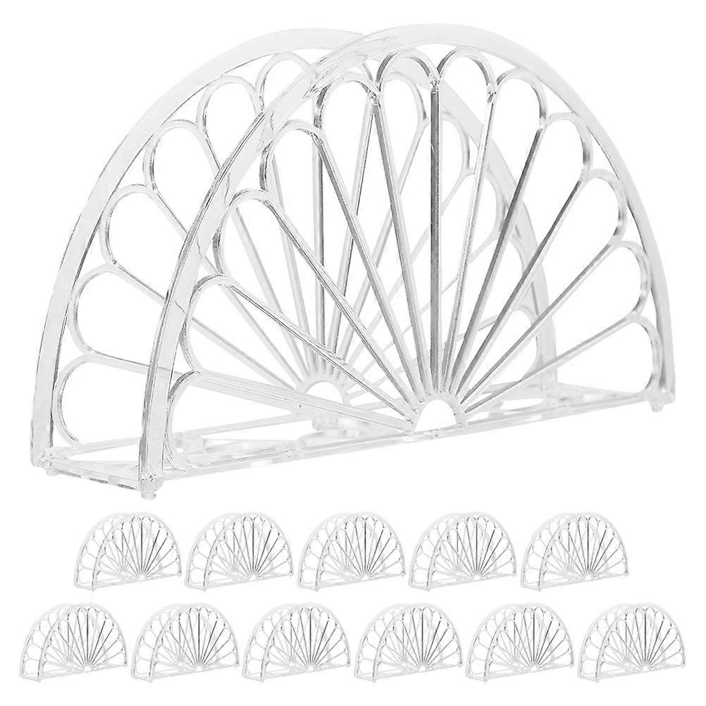 Freestanding Transparent Napkin Holder for Home Use 12Pcs Napkin Rack