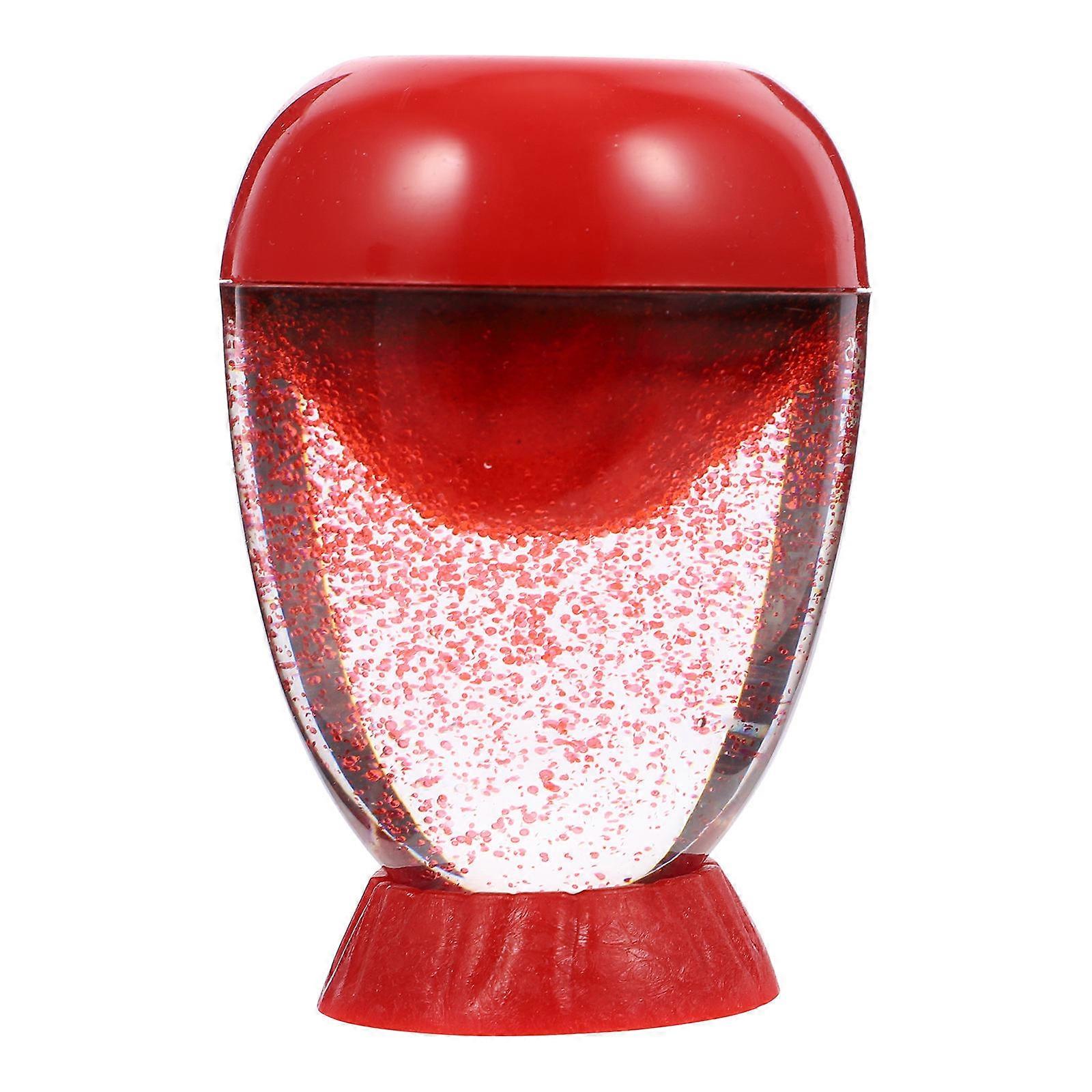 Imitation Volcanic Eruption Sand Timer For Family Decorative Egg Shape With Base Red 9X6.5X6.5cm Resin 1Pack