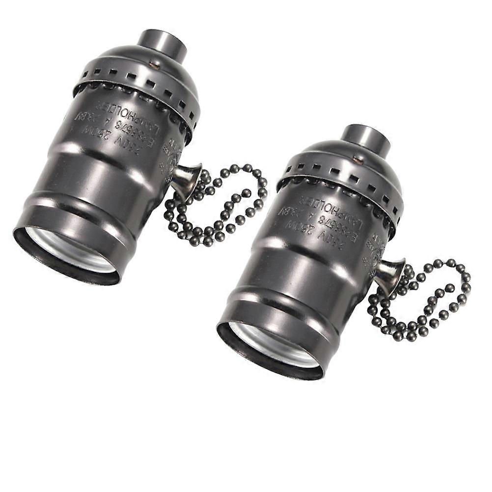 Lamp Sockets Bulb Holder Kit Retro Lamp Base for Home Lighting Black Pearl 7x3 5cm Durable Use 2Pcs