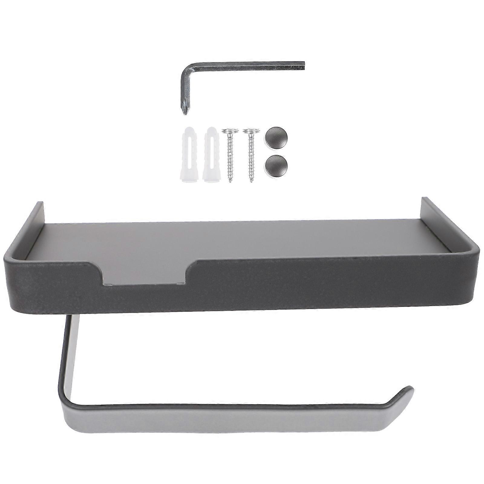 Toilet Roll Storage Holder Household Items Wall Mountable Rectangular Shape 17.6x9.5cm 1Pcs