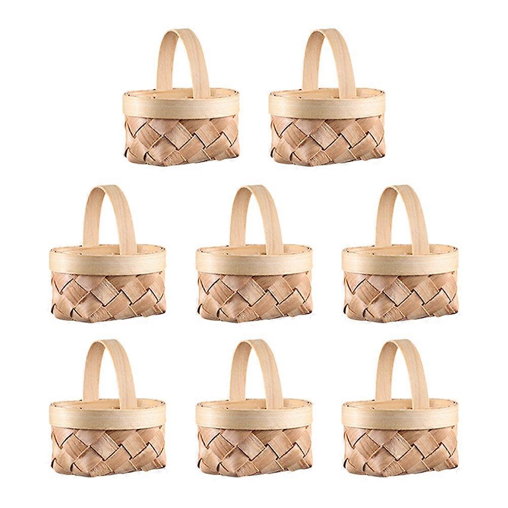 Mini Baskets Small Woven Holiday Candy Storage Wedding Decor Khaki 8Pcs