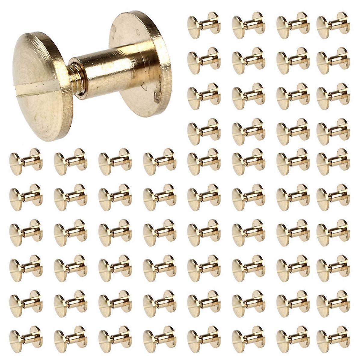 10x Arc Solid Brass Button Stud Screw Nail Leather Rivet Belt 6mm