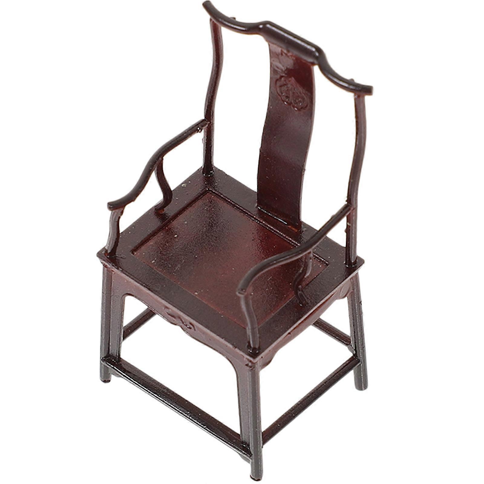 Realistic Mini House Decor Adorable Mini Chair Traditional Chinese Furniture Scene Layout Collectors 2.3X4.6CM 1Pack