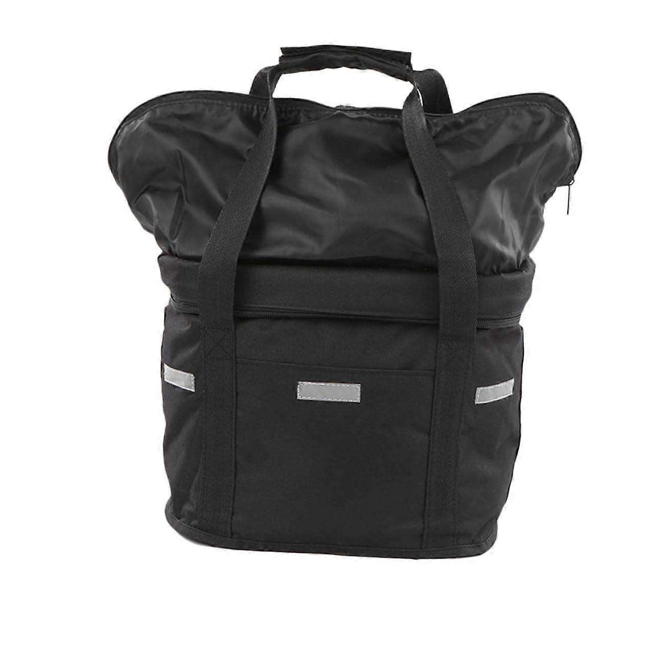Foldable Waterproof Bicycle Basket - Durable Canvas Front Mounting Basket for Shopping and Excursions, 15L Capacity