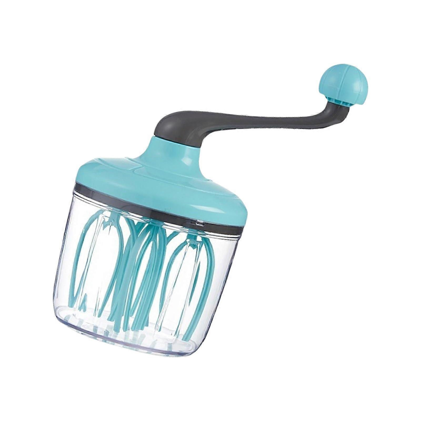 Hand Crank Egg Beater with Mixing Head, Green Plastic Whisk for Eggs, Efficient Manual Egg Mixer for Cooking