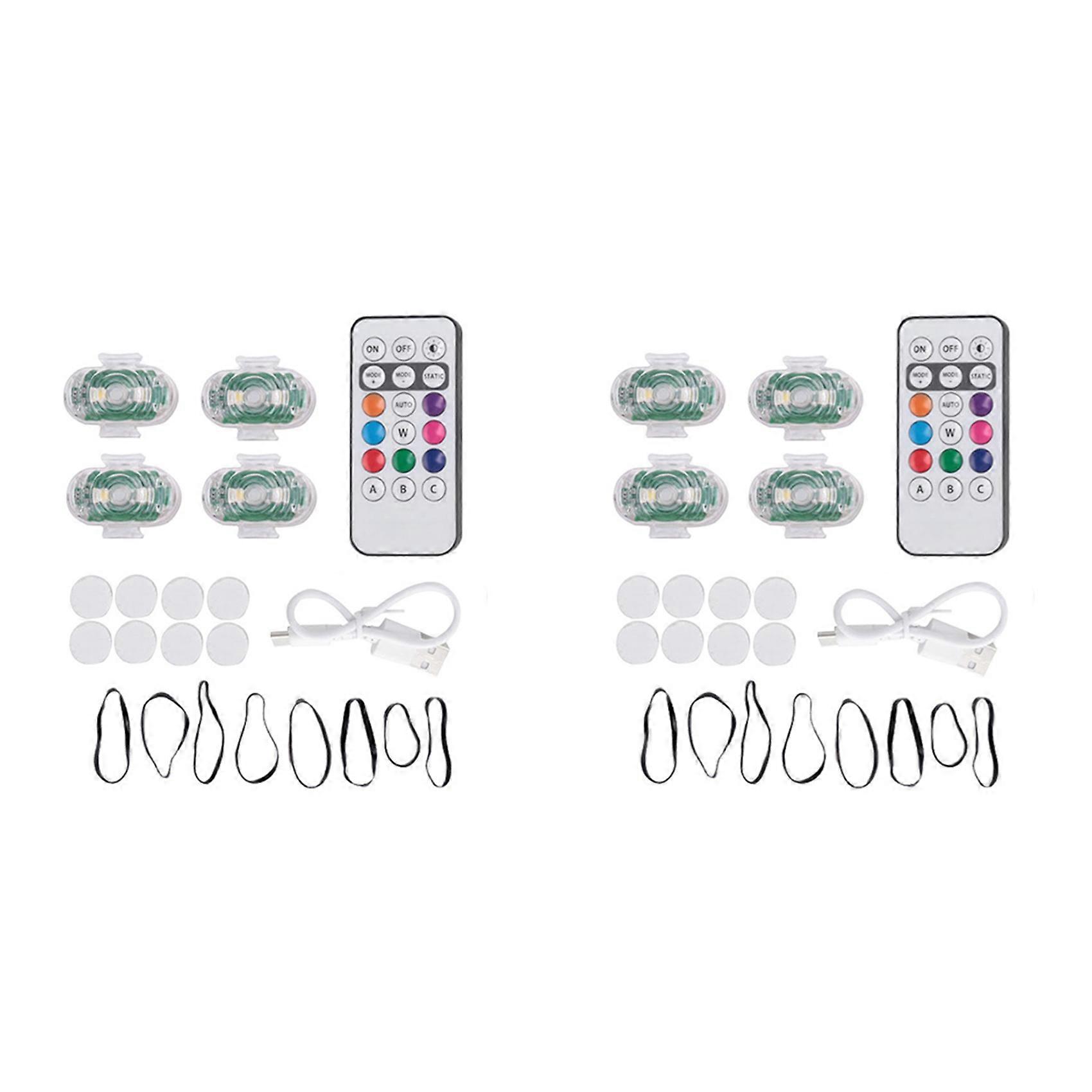 4 Pcs Wireless LED Strobe Lights with Remote Control