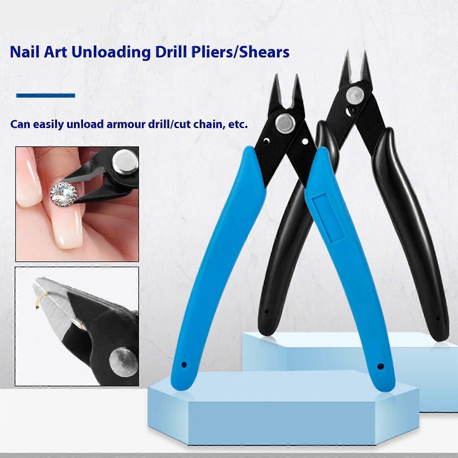 Ergonomic Diagonal Mini Pliers With Sharps Edges Portable Design For Crafting Nail Art And Electronic Repair Tasks  blue