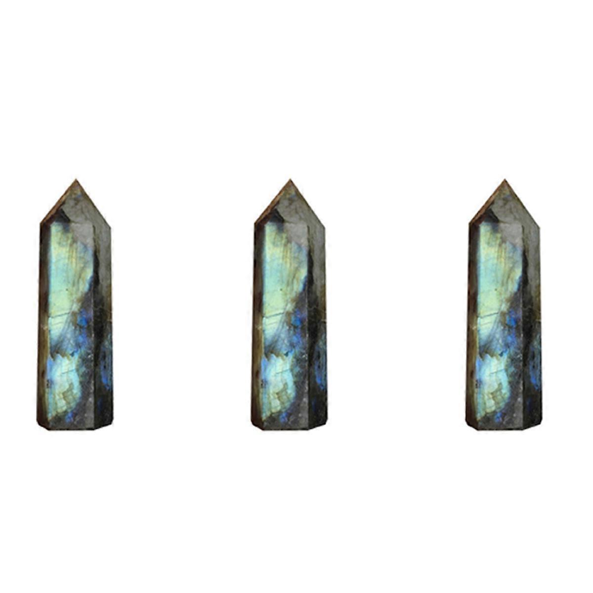 Moonstone Column Natural Labradorite Quartz Crystal Home Decor 7-8cm