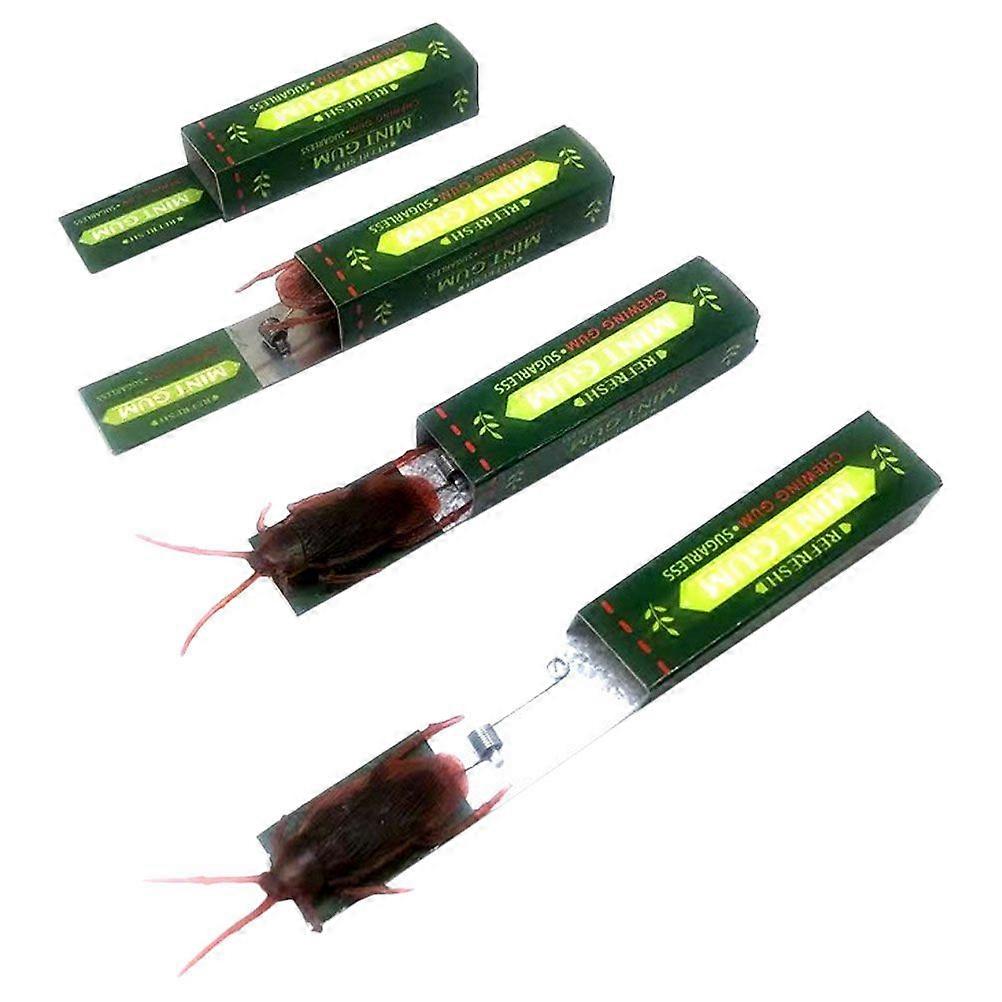 4pcs Simulation Gum with Cockroach Prop Fool's Day Chewing Gum Prank Toy Trick Gum Cockroach Props