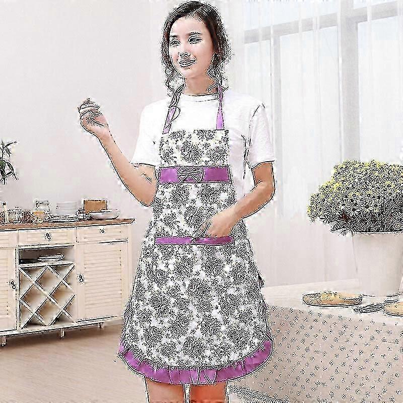 Köksförkläde för kockar med spetsrosett i persikoskinn