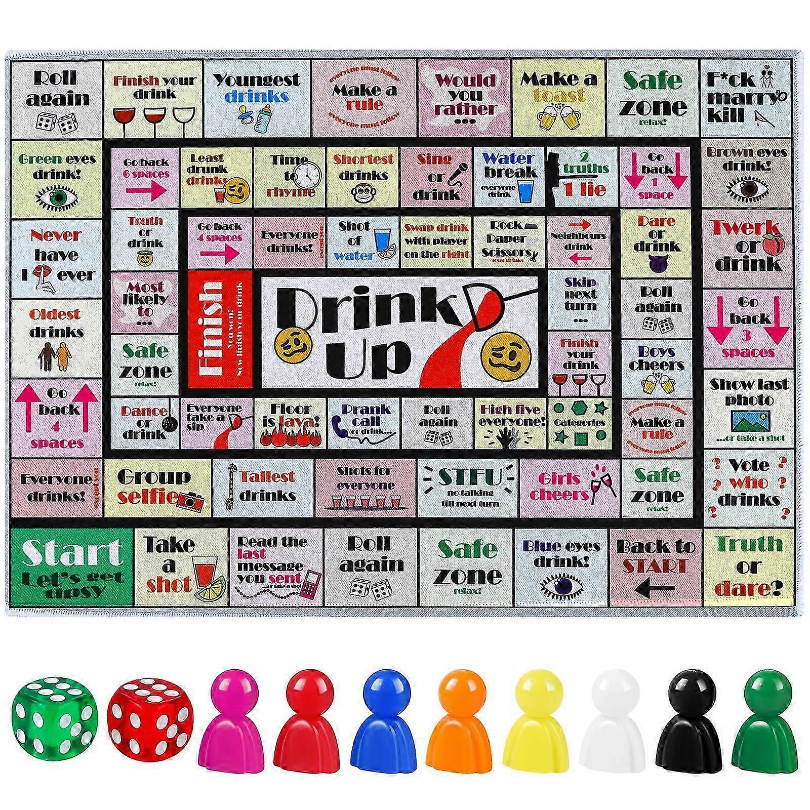 Interactive Drinking Board Games for Adults, Rubber Mat Fun Party Games