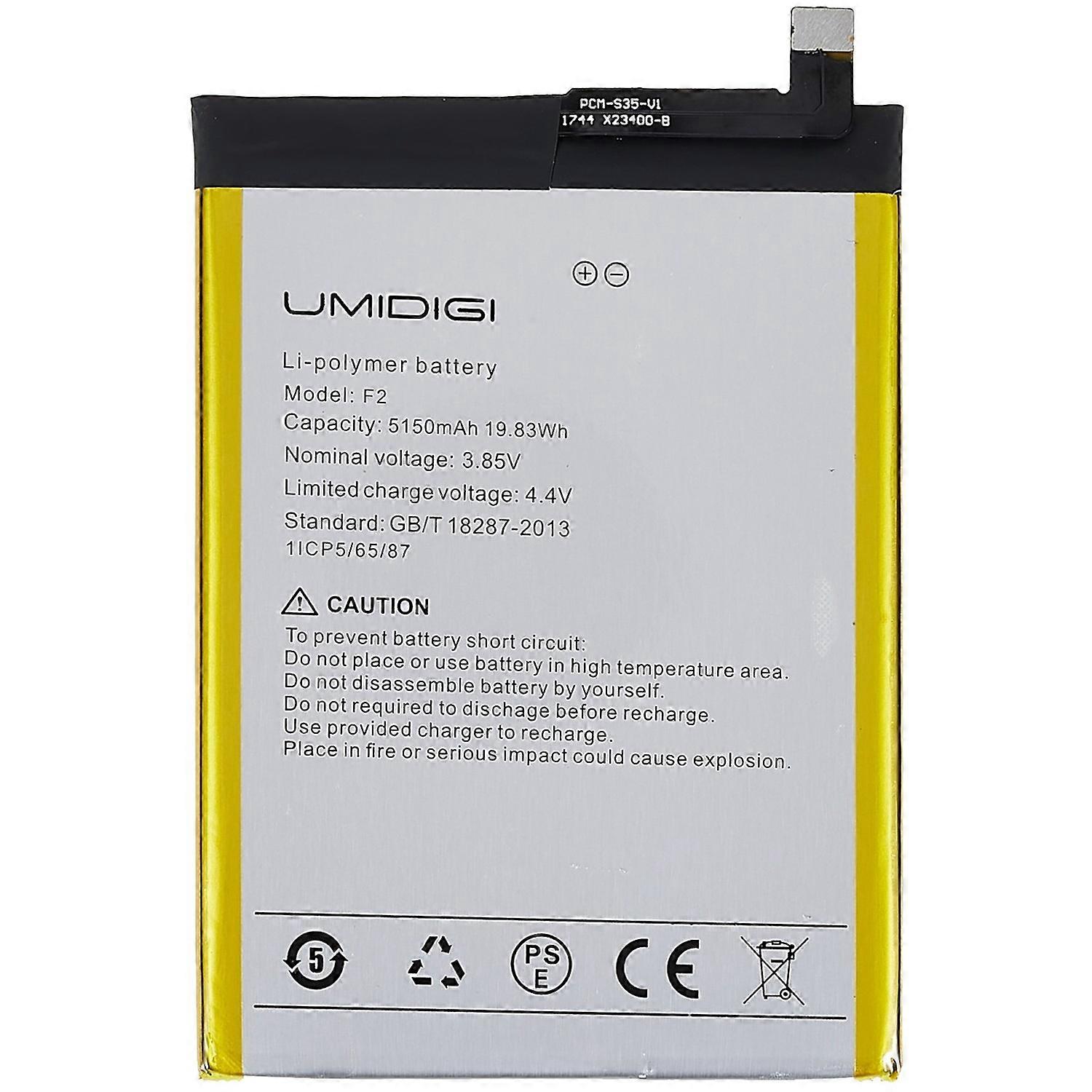 Pour Umidigi F2 3.85V 5150mAh Rechargeable Li Polymère Remplacement
