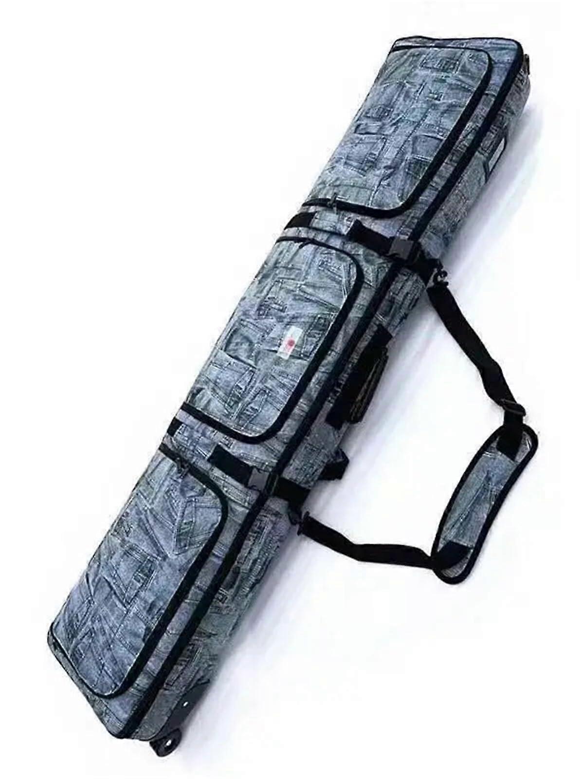 Padded Snowboard Bag with Wheels, Travel Bag for Ski, Single Snowboard, Snowboard Boots, Snowboard Case, Grey, 146cm