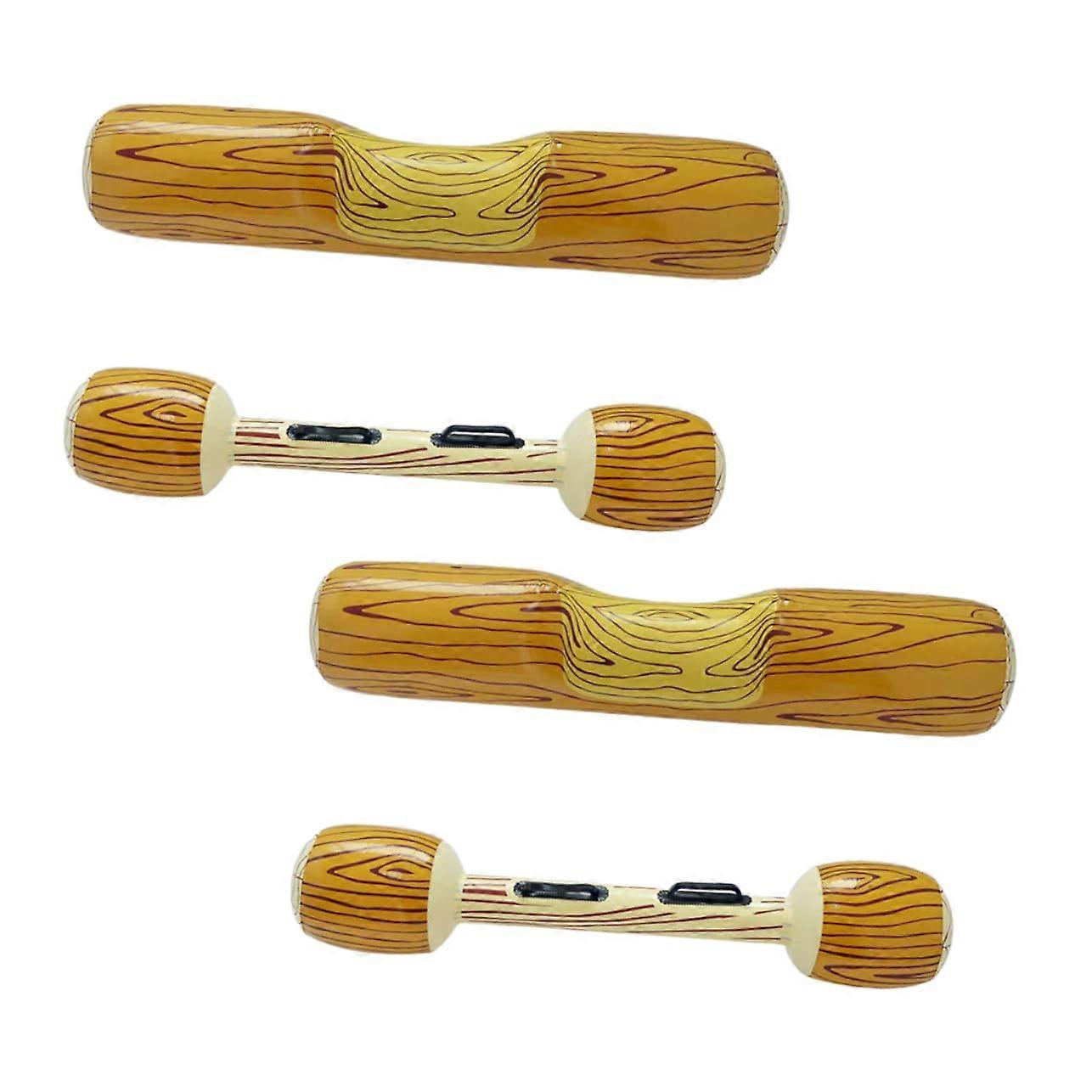 1 Set Floating Row Adult Swimming Pools Floats Swimming Pool Wood Grain Series Water Wood Rafts Inflatable Seat Row Hand Game Paddle