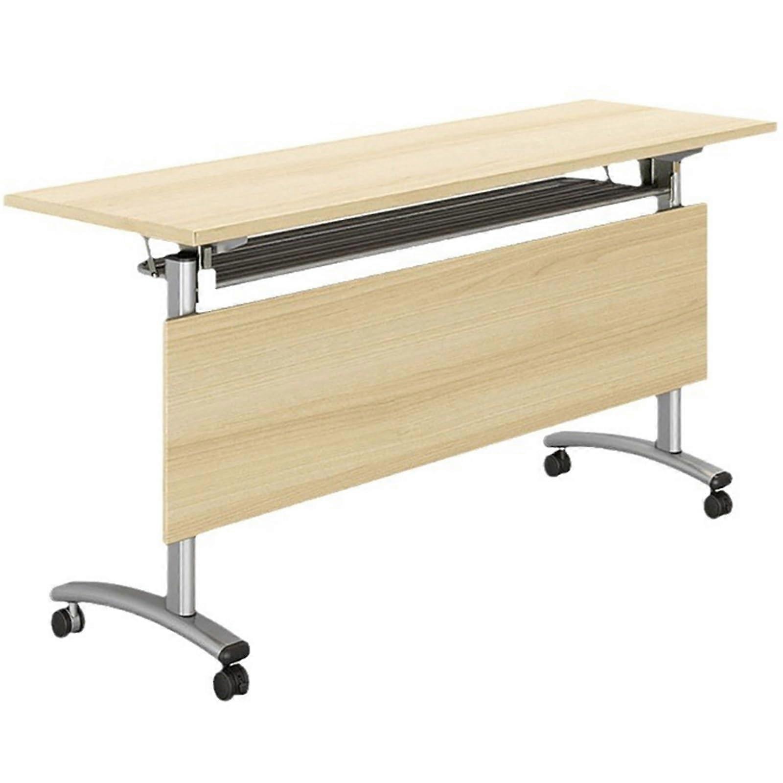 Folding desk, office table, mobile meeting table with wheels (Yellow)