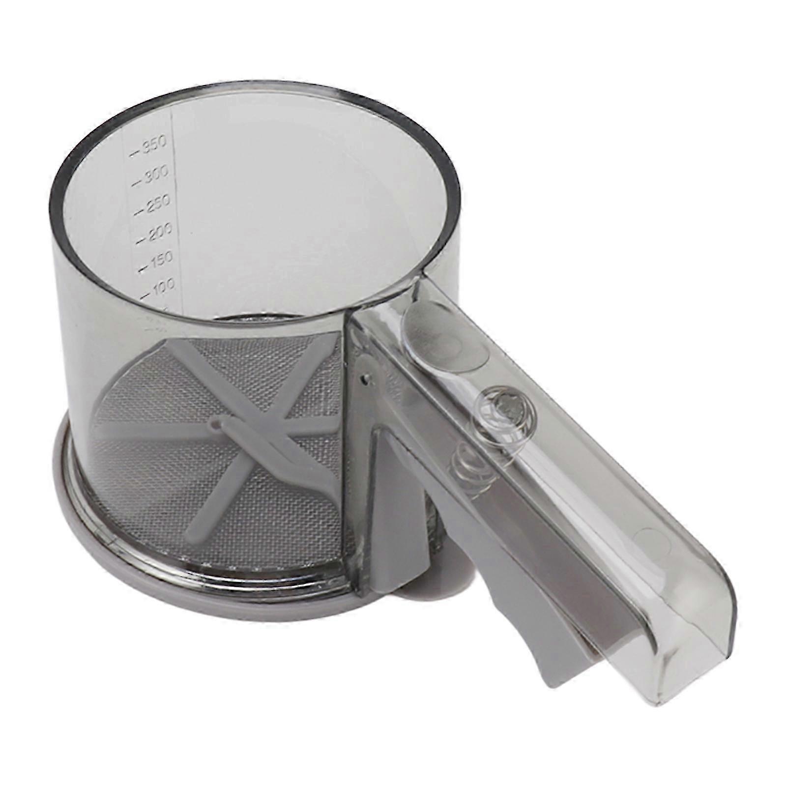 Adjustable Transparent Flour Sifter Sieve with Fine Mesh for One-Handed Kitchen Baking, Single Layer