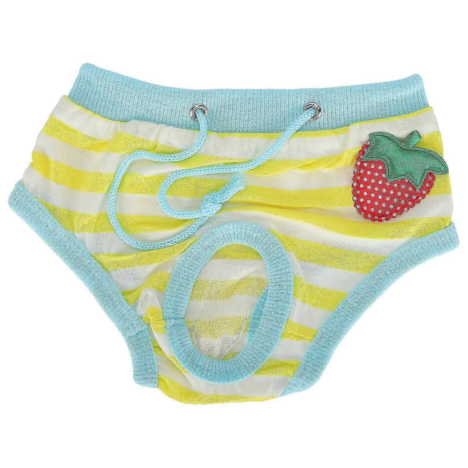 Reusable Diapers for Pets with Strawberry Pattern in Yellow, Size L