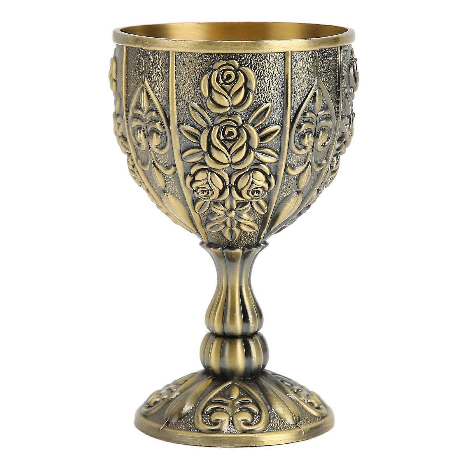2025 Latest Model Metal Embossed Wine Cup Vintage Flower Pattern Exquisite