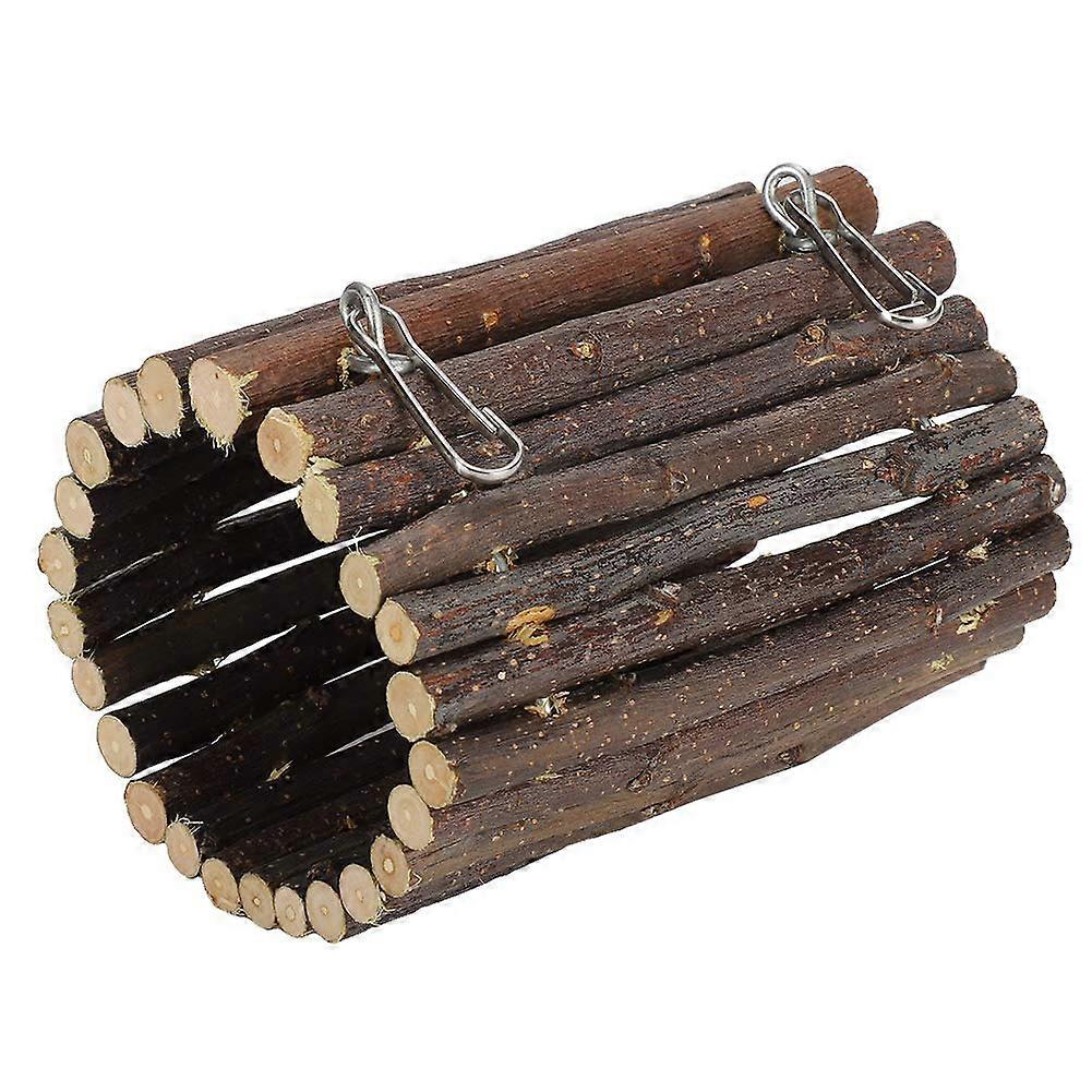 Small Pet Tunnel Applewood Chewing Ramp and Bridge for Hamsters and Small Pets, Hook Type, Multi-Functional Design