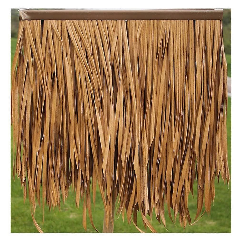 Palm Thatch Roll Artificial Straw 0.5x0.5m PE Plastic for Garden Pavilion Natural Look Yellow 10pcs Decorative Thatching