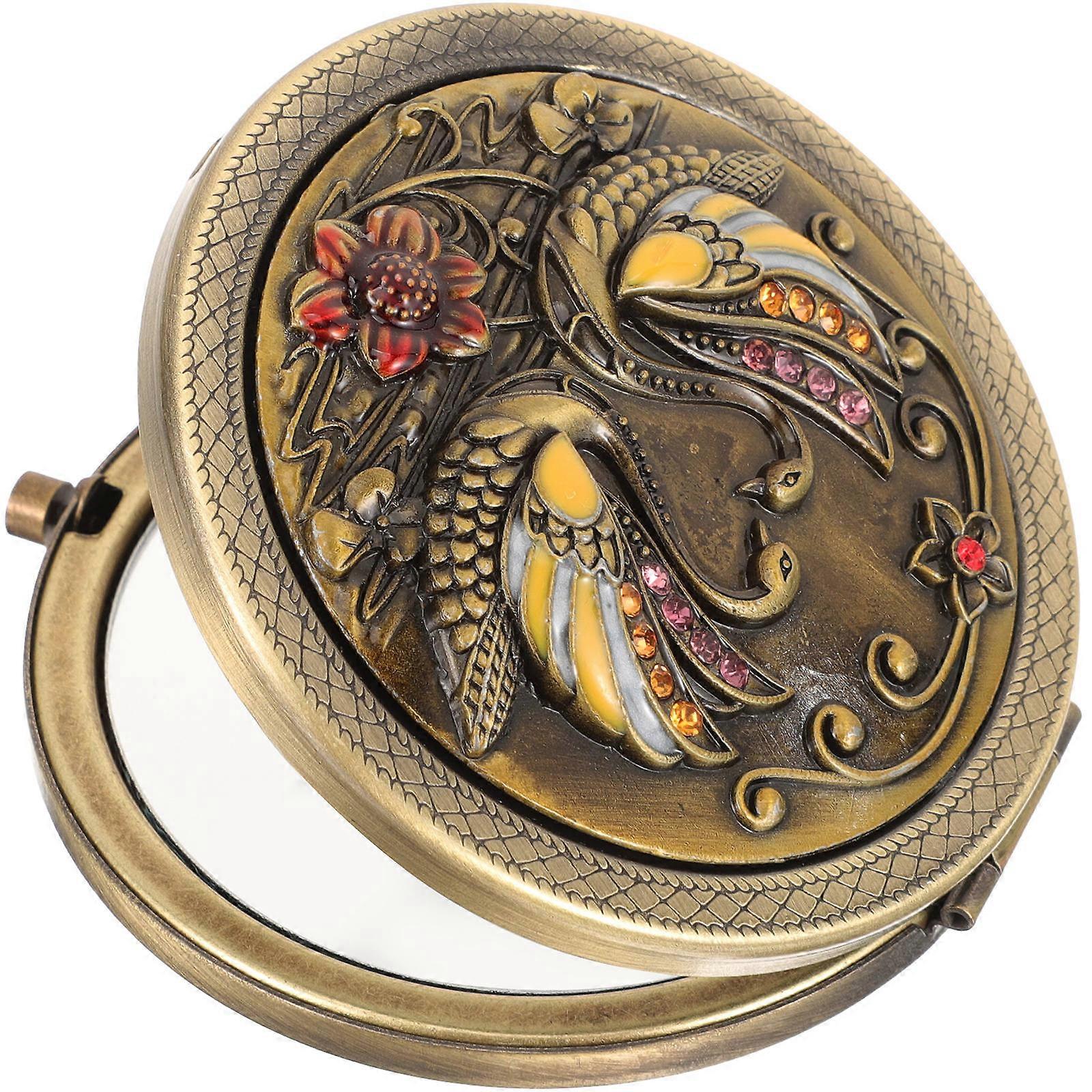 The **Pocket Mirror Retro Embossed Makeup Mirror For Brides** is a charming and functional accessory designed with both style and practicality in