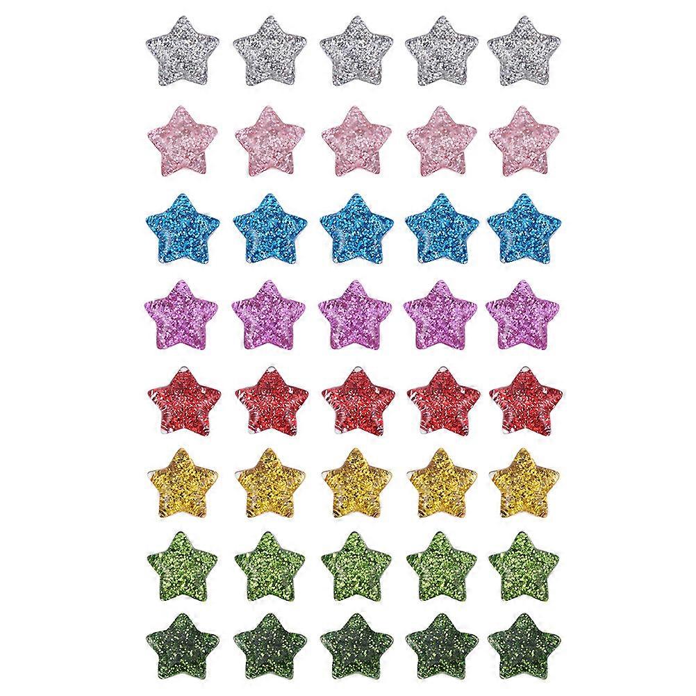 Resin Embellishments Back Appliques Assorted Color 1.5X1.5X0.5CM DIY Projects 40Pcs