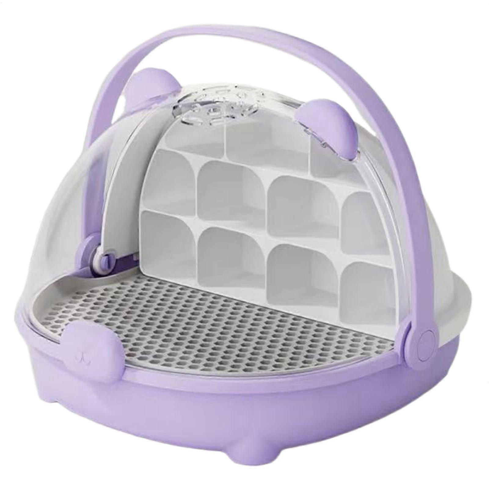 Silkworm Transport Container - Portable Clear Feeding Box with Handle, Habitat Cage for Silkworms, Observation Tank for Reptile Breeding