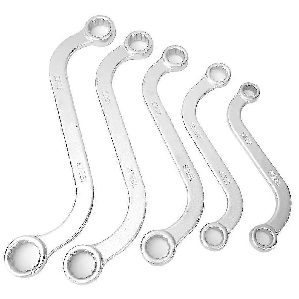 5pcs Metric S Type Double Ended Wrench Set 10-19mm Chrome Vanadium Steel Spanner