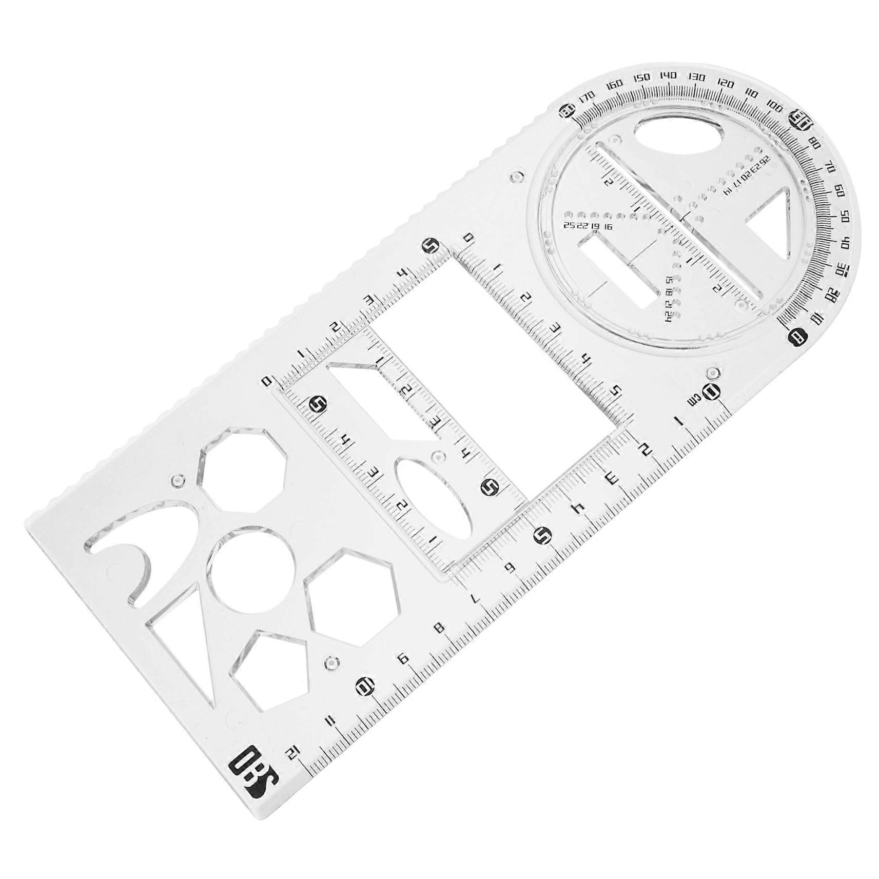 Multifunctional drawing ruler template cute school supplies centimeter universal modeling ruler