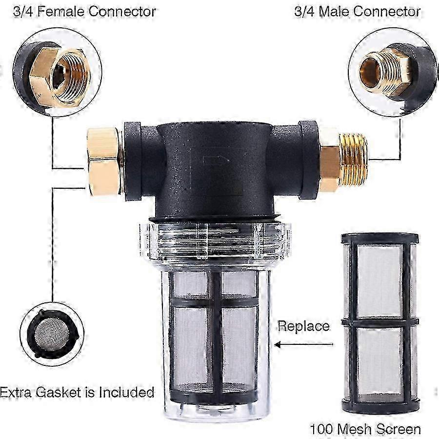 Sediment Filter Attachment Line Water Hose Filter, Garden Hose Filter for Pressure Washer Inlet Water jn